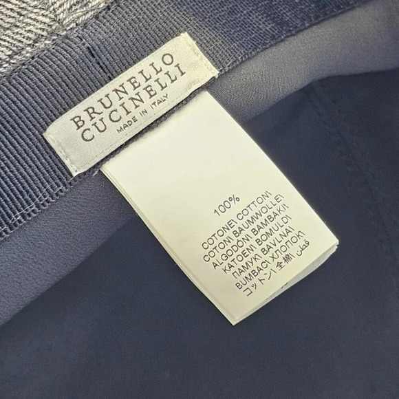 Brunello Cucinelli Bucket Hat Beaded Detail Denim Suede Size Small Authenticated - Picture 9 of 15